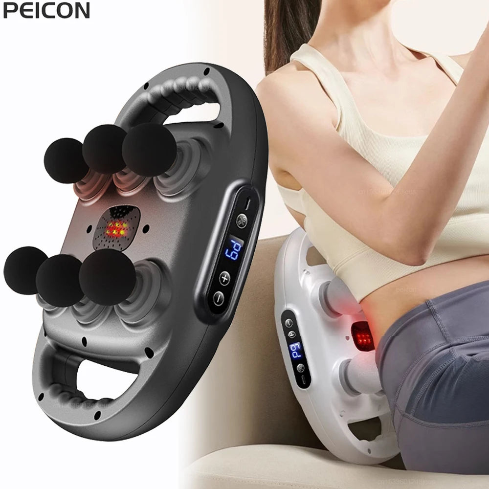 Fascia Gun Muscle Massager – High Frequency, Six-Head, Back & Shoulder, Professional Body Massage Gun