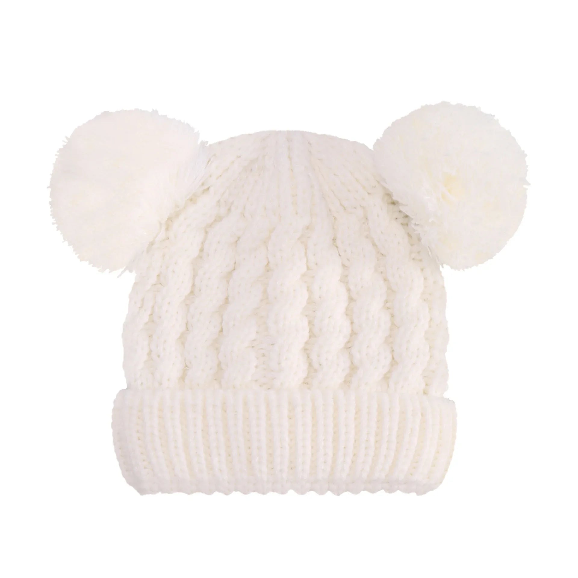 Baby Girl Beanie – Knit, Pompom, Warm, Autumn/Winter, Toddler Hat