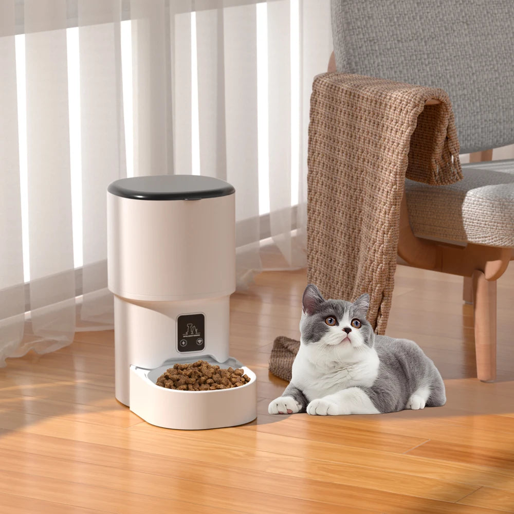 Smart Pet Feeder 4L – WiFi Tuya, Timed & Quantitative Feeding for Cats & Dogs