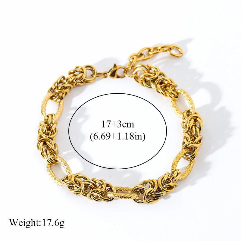 Twisted 316L Stainless Steel Bracelet – 18K Gold Plated for Women