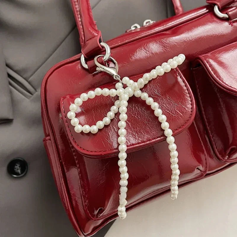 Glossy PU Shoulder Bag – Fashionable Versatile Handbag for Women