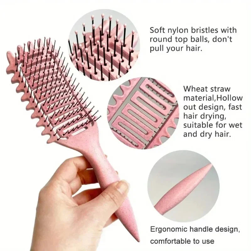 Curl Define Styling Brush – Hollow, Detangling, Wet & Curly Hair, Curls Shaping Tool