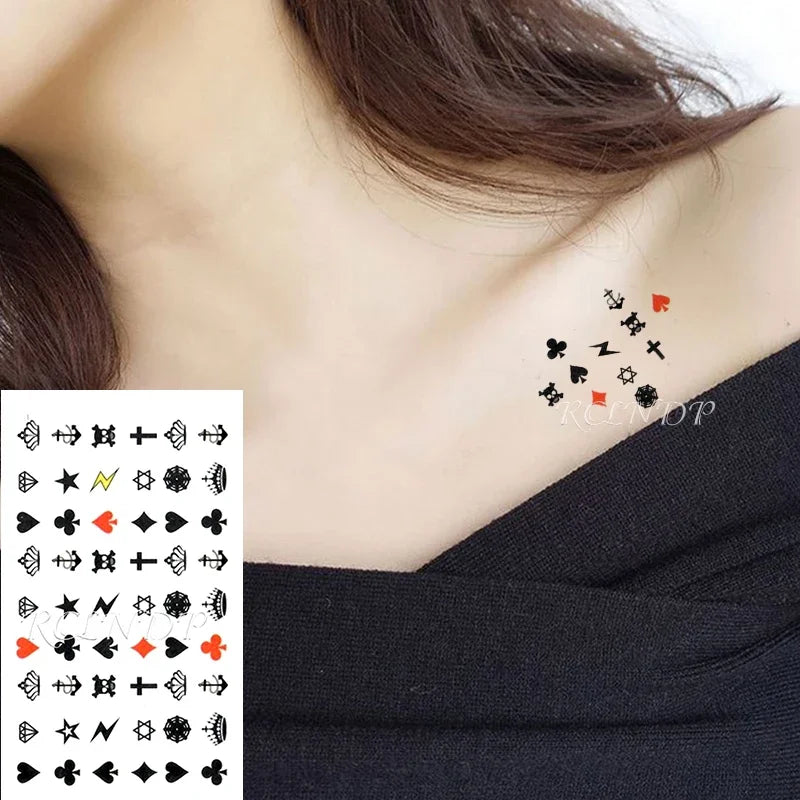 Waterproof Temporary Tattoo – Heartbeat Line, Small, Body Art for Women & Girls