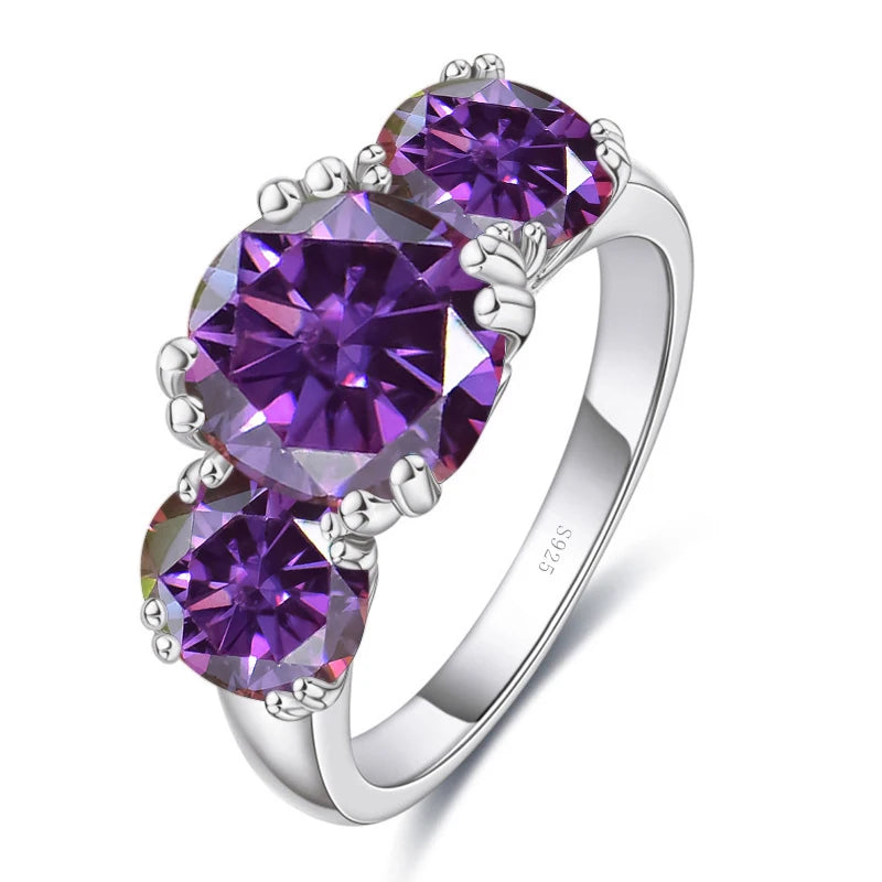 JoyceJelly 5Carat Total VVS 3EX Cut Moissanite Diamond Ring For Women Timeless Trends Sterling S925 Silver Jewelry Wedding Bands