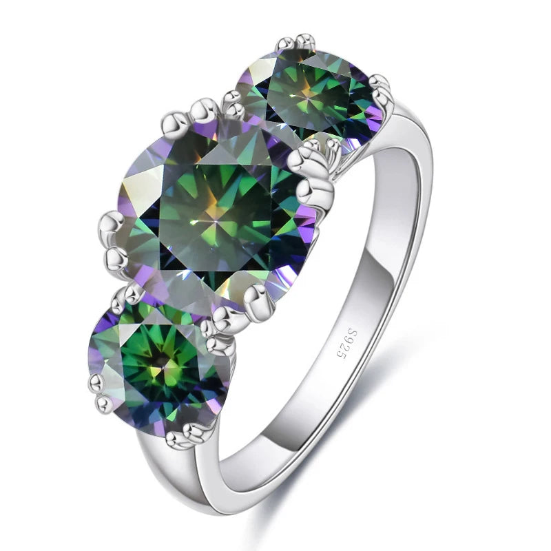 JoyceJelly 5Carat Total VVS 3EX Cut Moissanite Diamond Ring For Women Timeless Trends Sterling S925 Silver Jewelry Wedding Bands