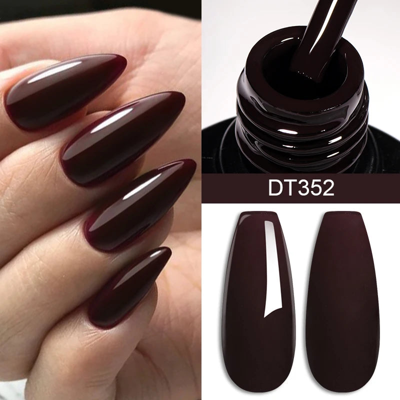 MEET ACROSS 7ml Red Gel Nail Polish – Crystal, Semi-Permanent, UV Soak-Off, Matte Top/Base Coat