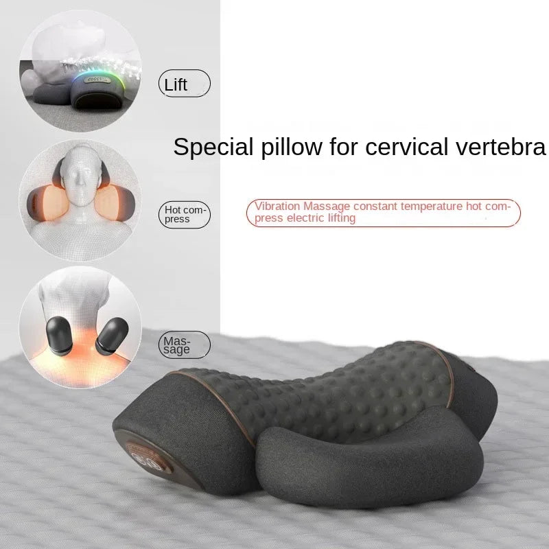 Electric Neck Massager Pillow – Hot Compress, Heating & Vibration, Cervical & Shoulder Massage, Back Traction