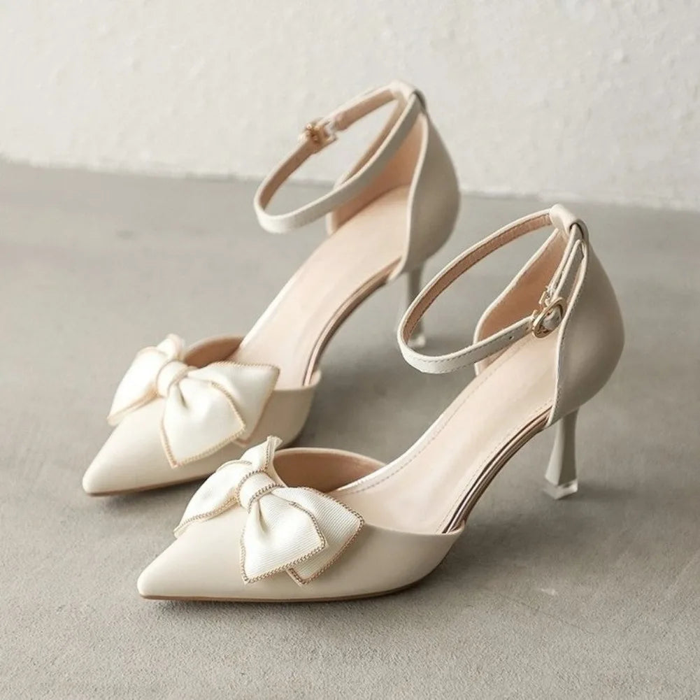 Women's Medium Heel Pointed Toe Butterfly Stilettos