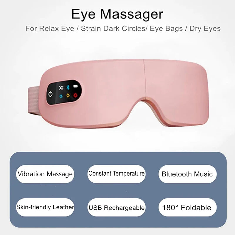 4D Smart Eye Massager – Airbag Vibration, Hot Compress, Bluetooth, Anti-Fatigue & Anti-Wrinkle Care