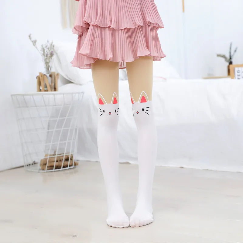 Kids Cartoon Tights – Warm, Spring/Autumn, Animal Print, Girls Stockings