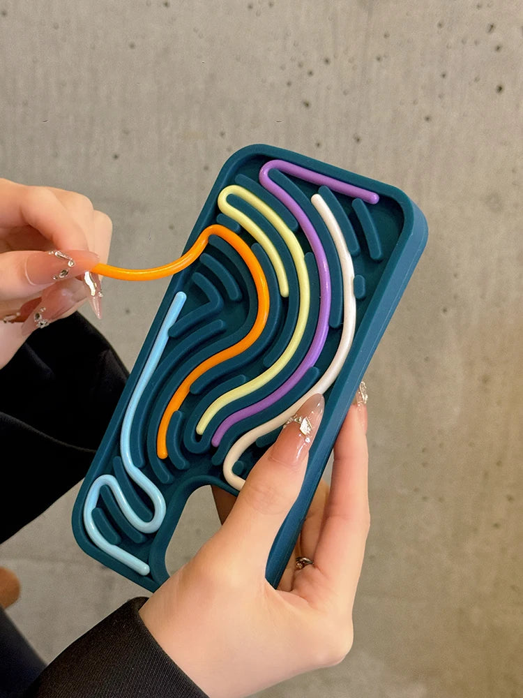 Funny Silicone Sensory Decompression iPhone Case for iPhone 11–17 Pro Max