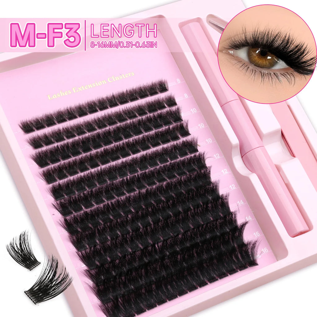 Veltrinay DIY Lash Kit – Natural Volume, Includes Tweezers & Glue, Salon-Quality at Home