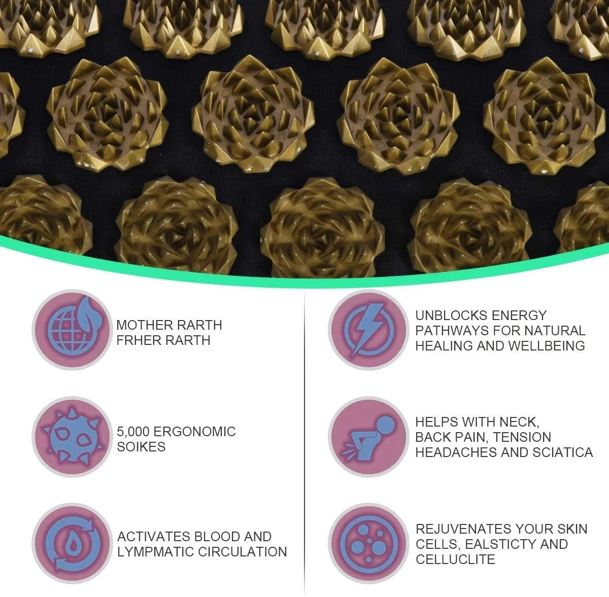 Acupressure Yoga Mat – Kuznetsov Applicator, Spikes Cushion, Foot & Body Massage