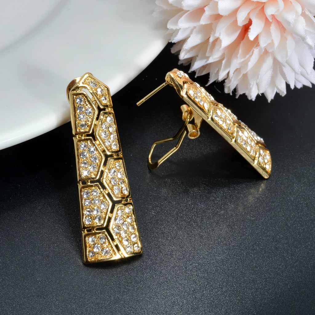 Sunny Jewelry Bridal Set – Gold Plated Earrings, Necklace, Bracelet & Ring