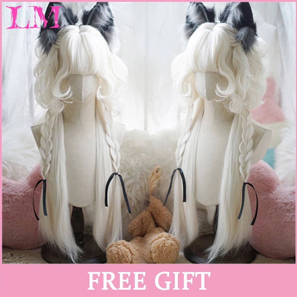 LM Cosplay Wig – 24" Long, Straight Pink, Bangs, Heat-Resistant