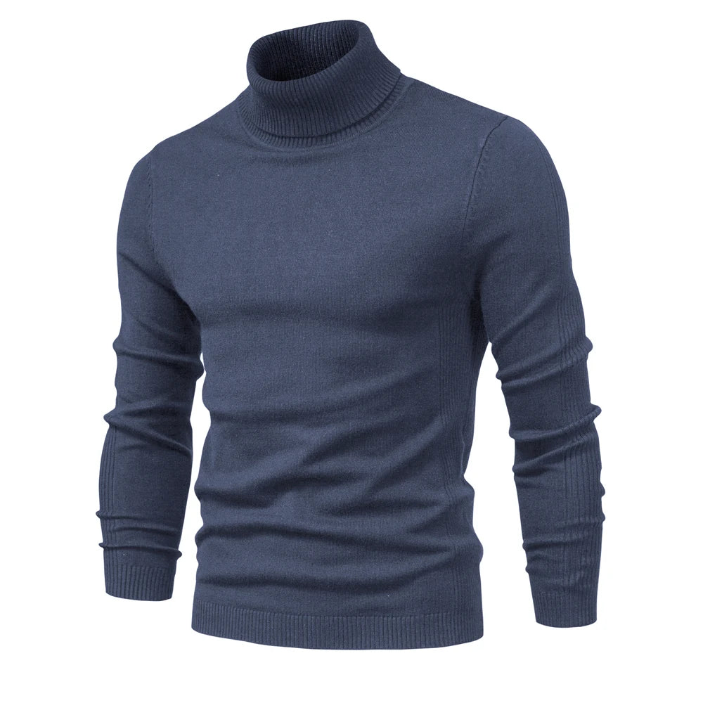 Men's Turtleneck Sweater 2021 – Casual, Solid Color, Warm, Slim Fit, Long Sleeve, High Quality