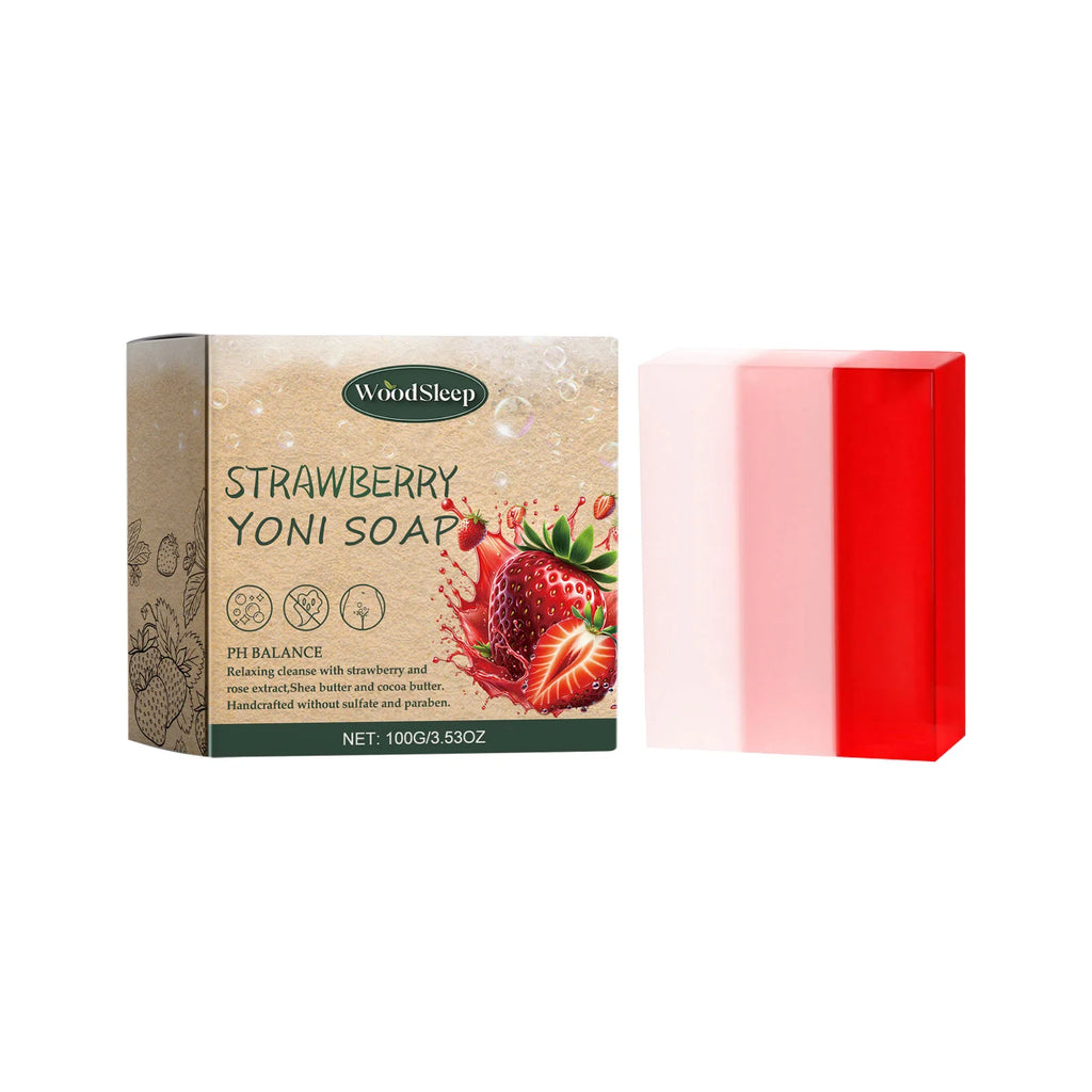 Yoni Wash Soap – Vaginal Care, pH Balance, Strawberry, Odor Removal, Deep Cleansing & Moisturizing