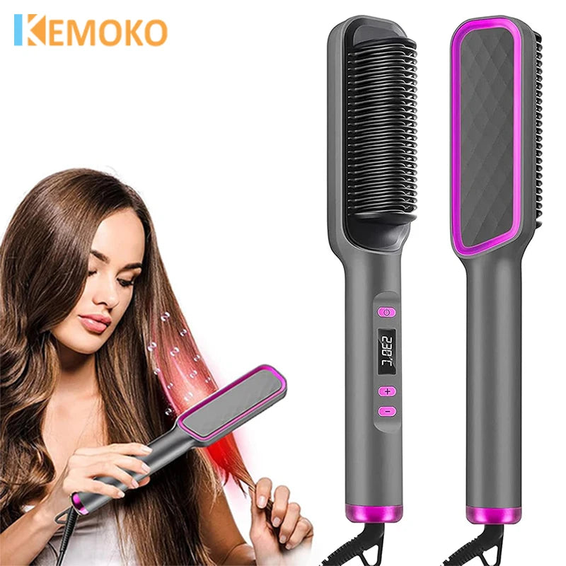 Electric Hot Comb Hair Straightener – Negative Ion, Multifunctional, Anti-Scald Styling Tool