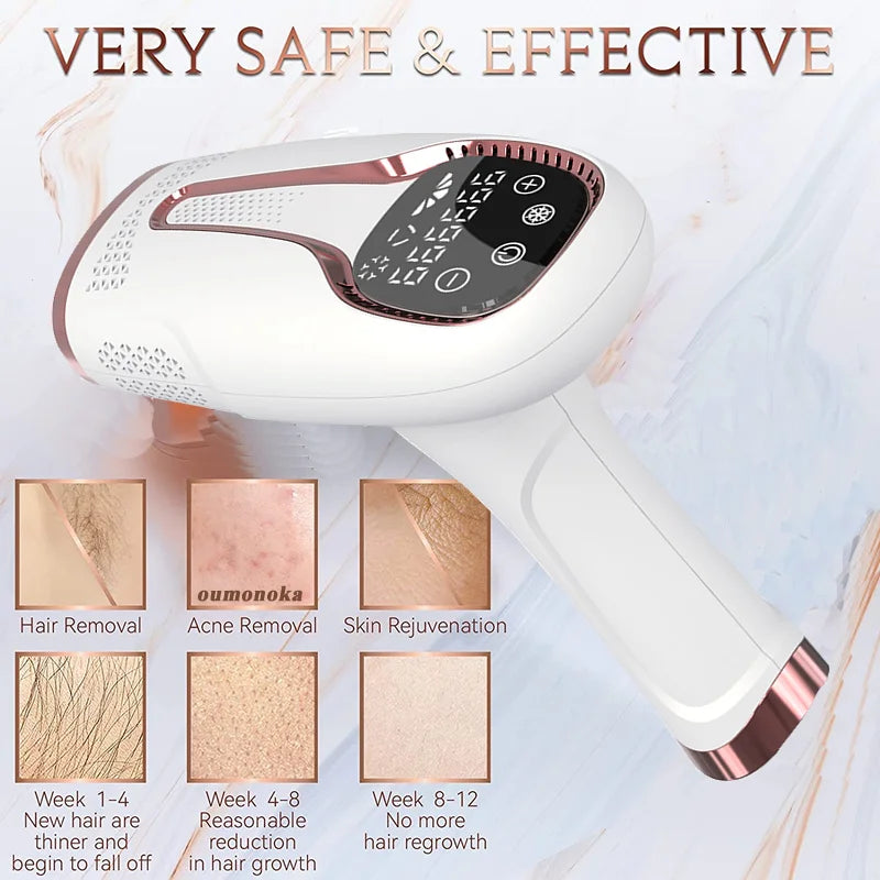 900,000 Flashes IPL Hair Removal System – Painless Permanent Epilator for Women