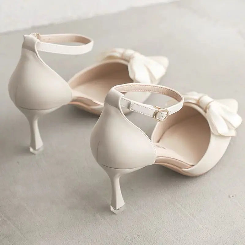 Women's Medium Heel Pointed Toe Butterfly Stilettos