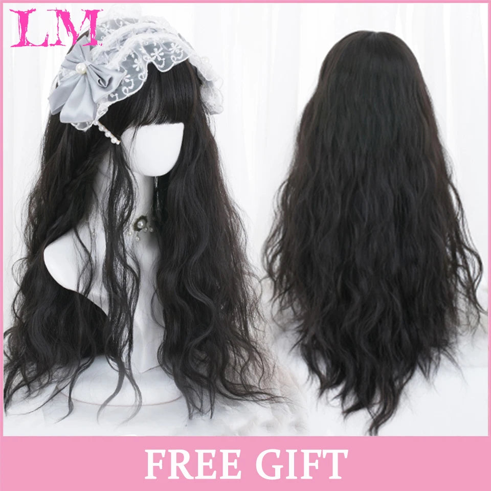 LM Cosplay Wig – 24" Long, Straight Pink, Bangs, Heat-Resistant