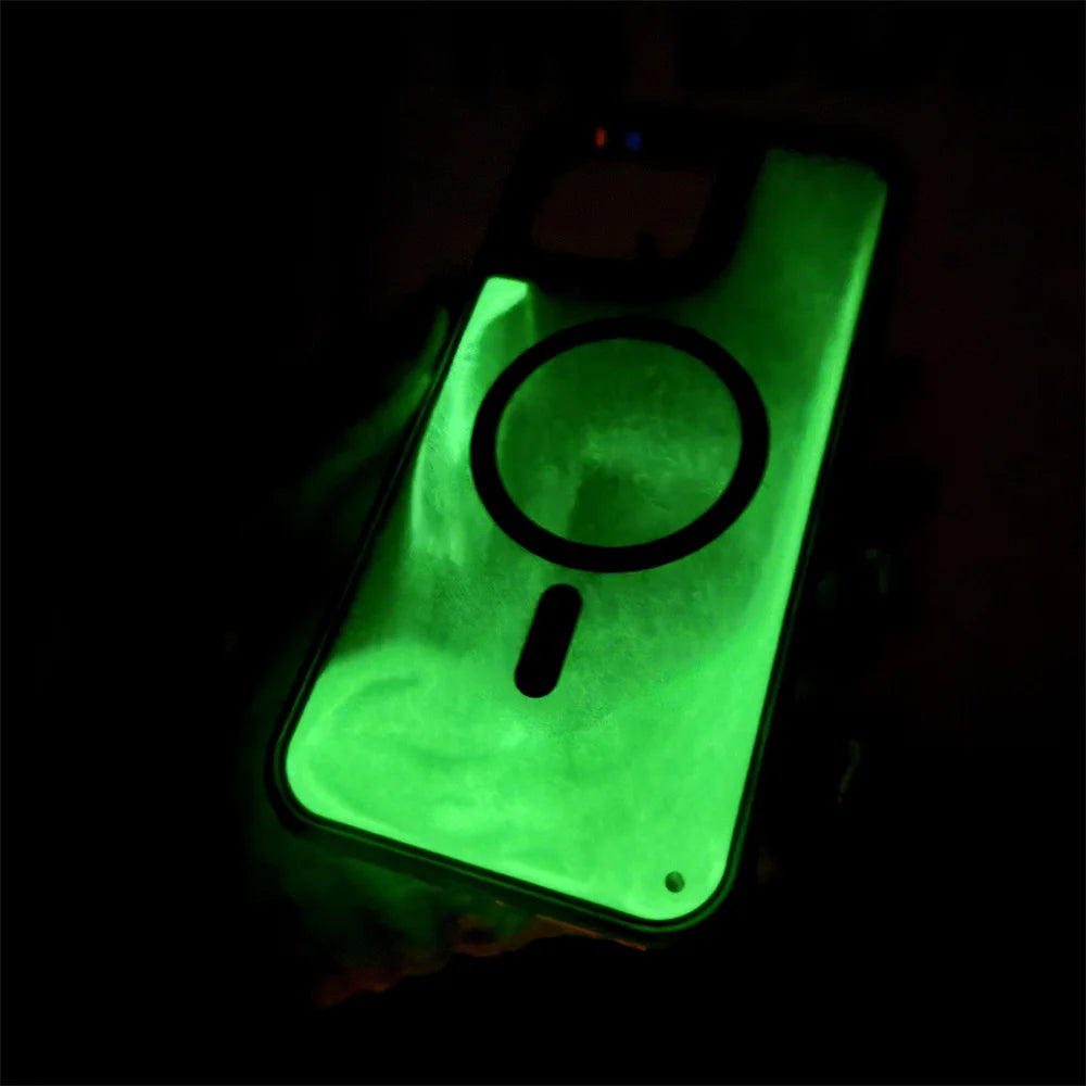 Magsafe Glowing Liquid Quicksand iPhone Case for iPhone 13–17 Pro Max