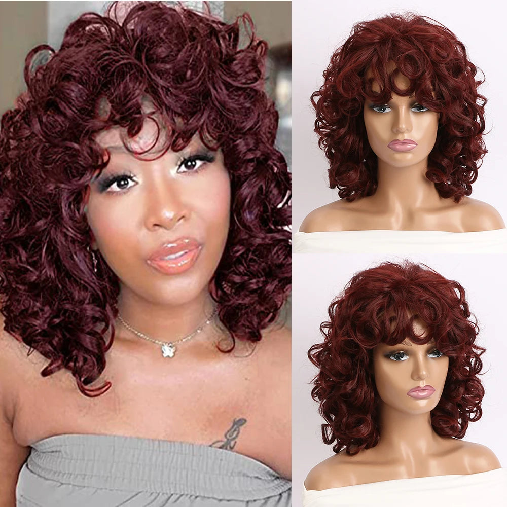 Light Gold Wig – Short Curly, Synthetic, Heat-Resistant, Daily & Party Use