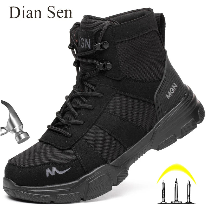 Work Boots – Steel Toe, Puncture-Proof, Non-Slip, Tactical Safety Shoes for Men & Women