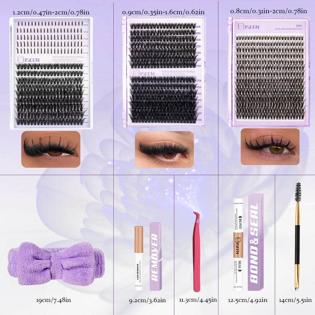 Eyelash Extension Kit – 3 Boxes, Mixed Length & Styles, Natural Look, Includes Tools