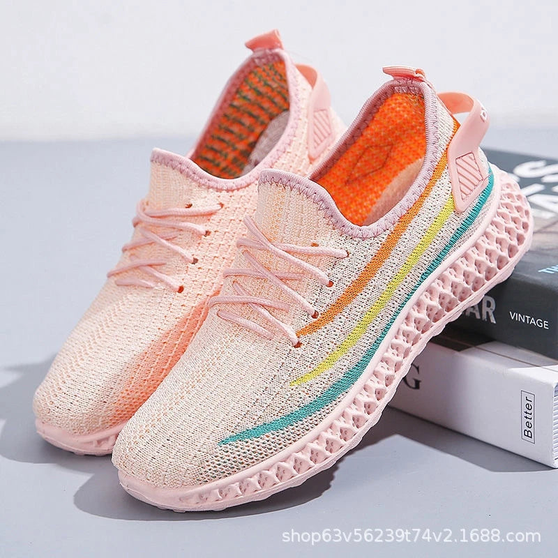 Women's Summer Woven Mesh Sneakers – Breathable Casual Sports Shoes