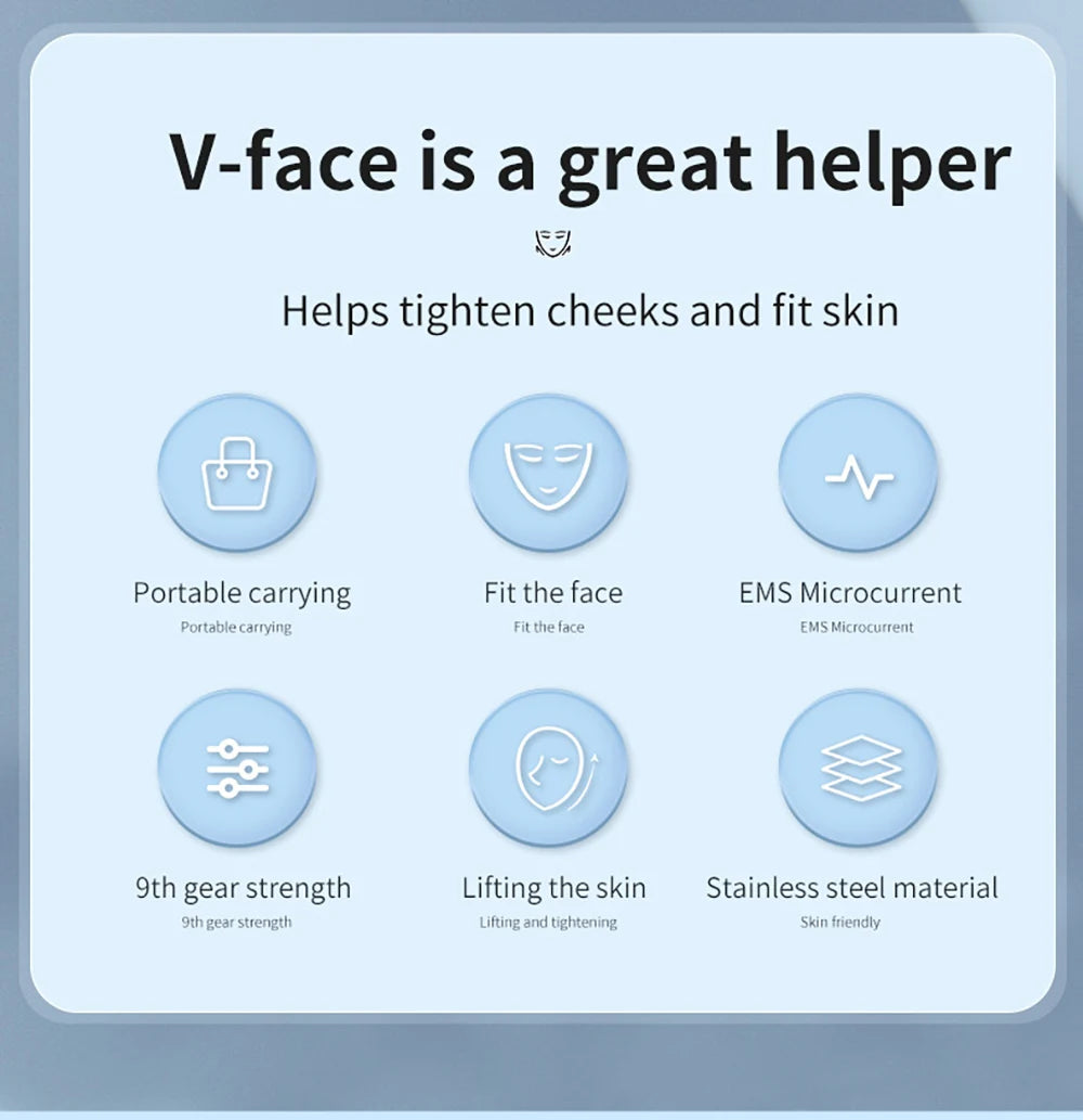 EMS Face Lifting Massager – Anti-Wrinkle, Firming, V-Face, Microcurrent, Double Chin Care