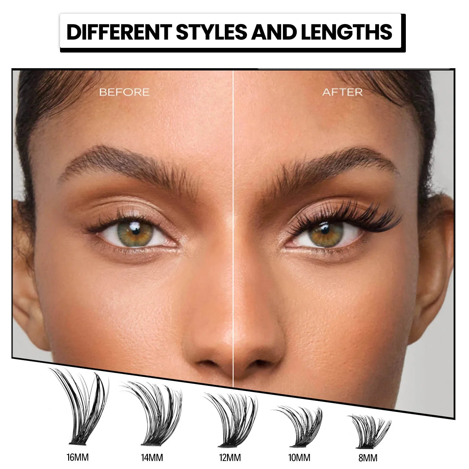 280 Clusters Individual Lashes Natural Look Soft Curly Fluffy Cluster Lashes DIY Eyelash Extension Personal Eyelash Makeup Tool