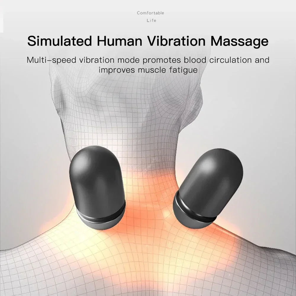 Electric Neck Massager Pillow – Heating, Vibration, Cervical Traction, Memory Foam Spine Support