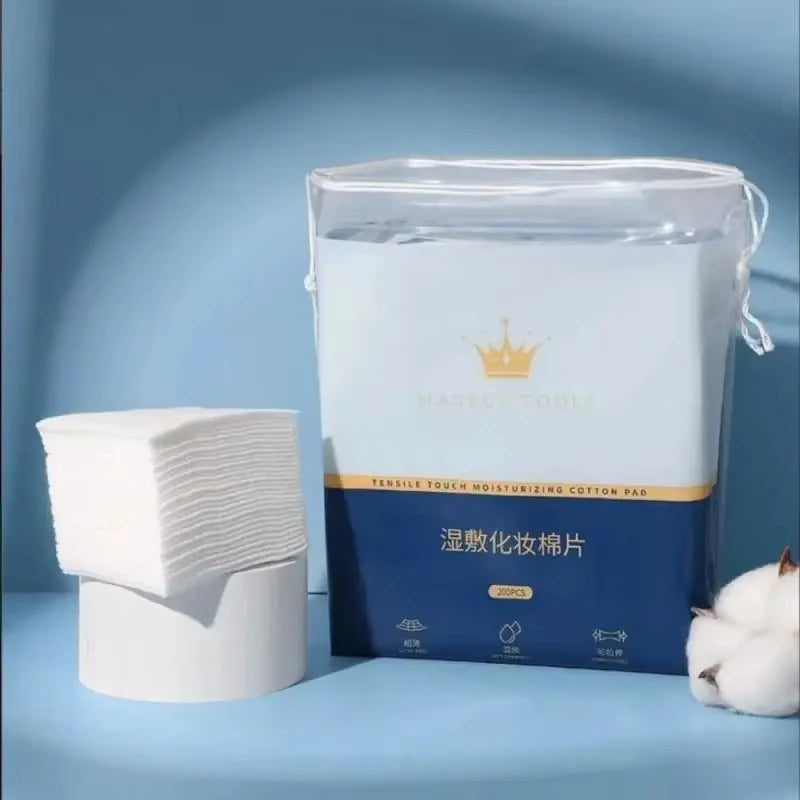 200PCS Disposable Cotton Pads – Pre-Makeup, Portable, Breathable