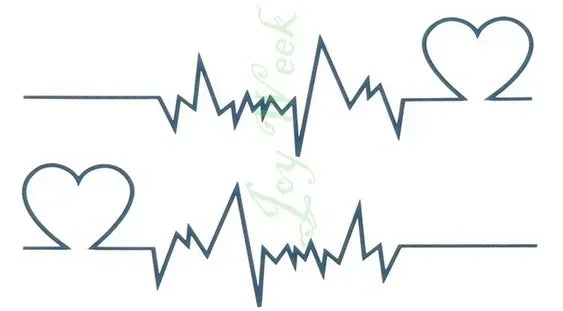 Waterproof Temporary Tattoo – Heartbeat Line, Small, Body Art for Women & Girls