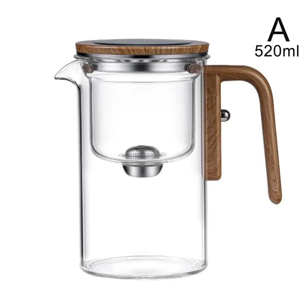 Glass Teapot with Magnetic Tea Separation & Wood Handle