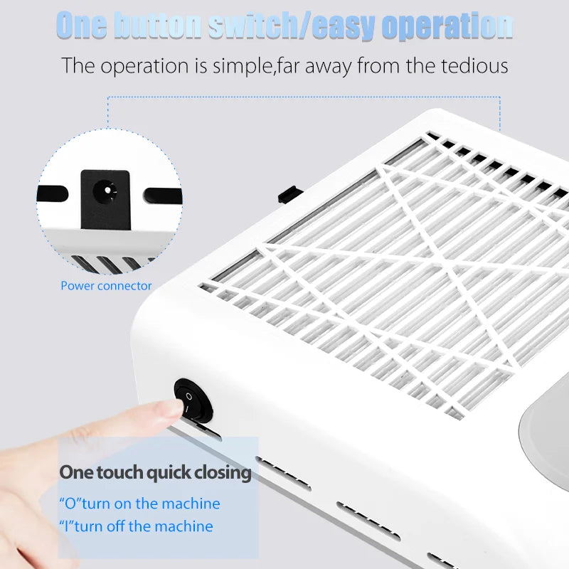 Nail Dust Collector – Powerful Vacuum Fan, Removable Filter, Acrylic Nail Salon Equipment