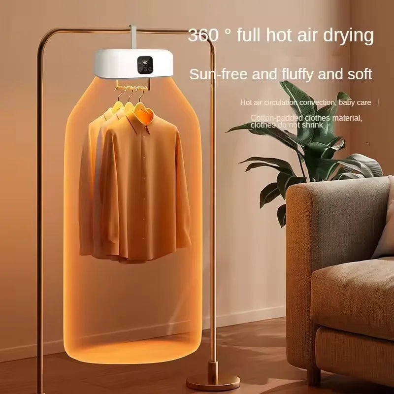 Mini Foldable Electric Clothes Dryer with Remote & Timer