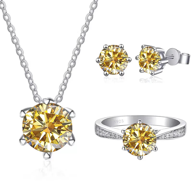 JoyceJelly 1CT D VVS Moissanite Jewelry Set