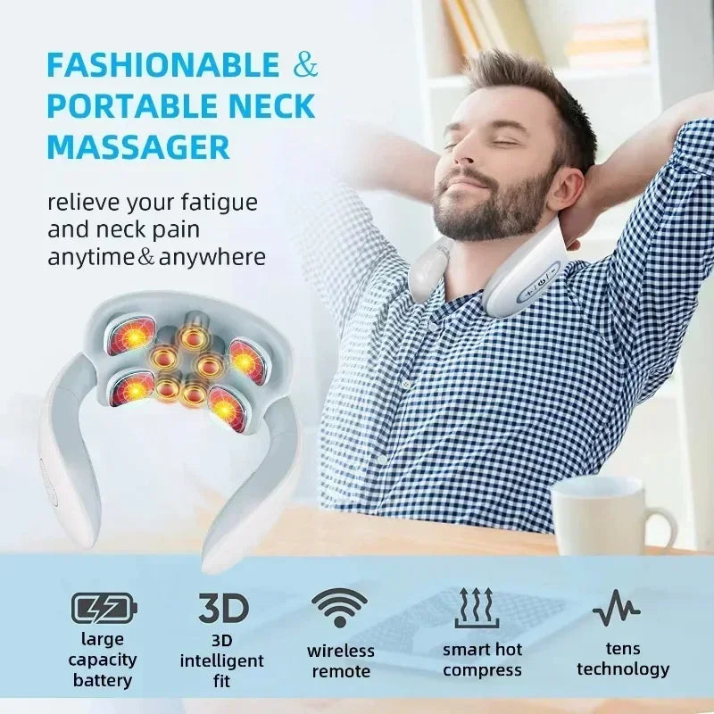 Smart Neck Massager – Shoulder & Cervical, Heating, Magnetic Pulse, Pain Relief Vibrator