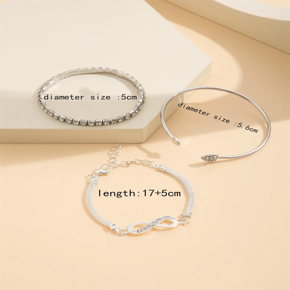 Cœur Éternel – Vintage Heart Crystal Bracelet Set