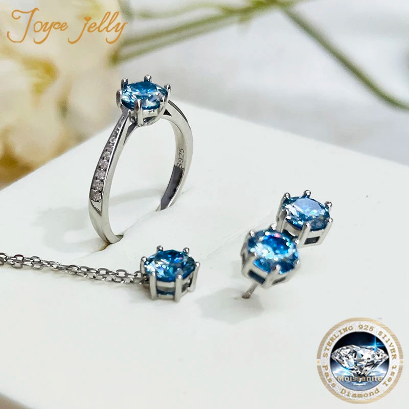 JoyceJelly 1CT D VVS Moissanite Jewelry Set