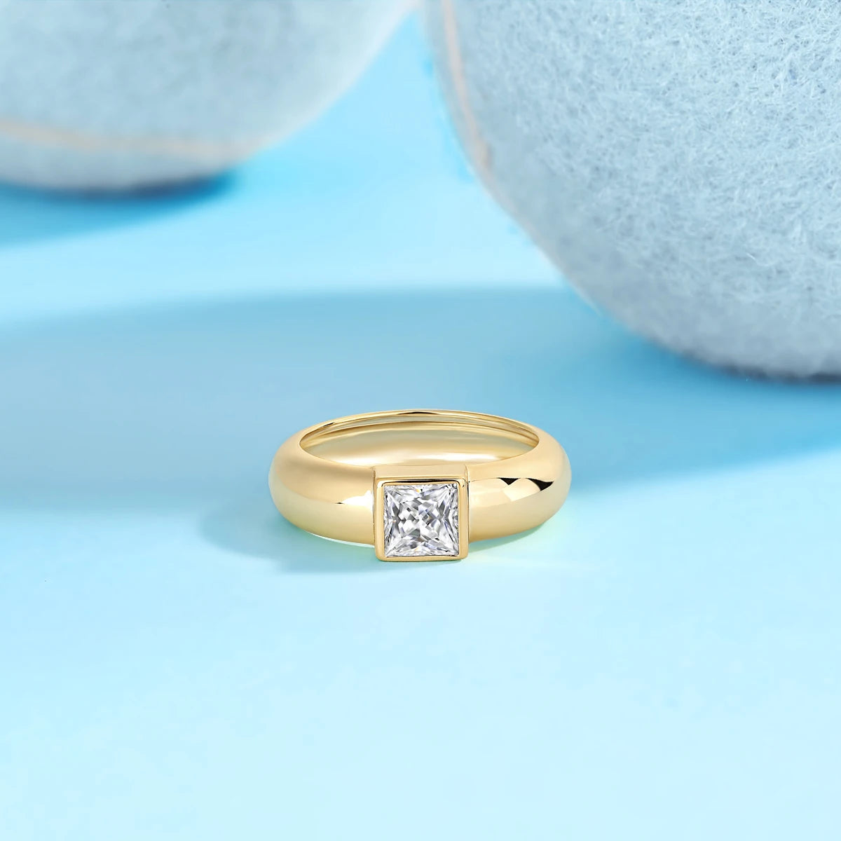 JIUZUAN 1CT Moissanite Ring – S925 Sterling Silver, 18k Plated