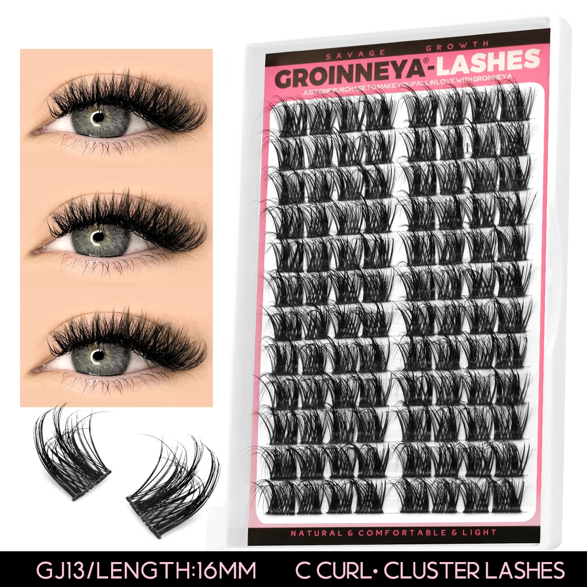 280 Clusters Individual Lashes Natural Look Soft Curly Fluffy Cluster Lashes DIY Eyelash Extension Personal Eyelash Makeup Tool