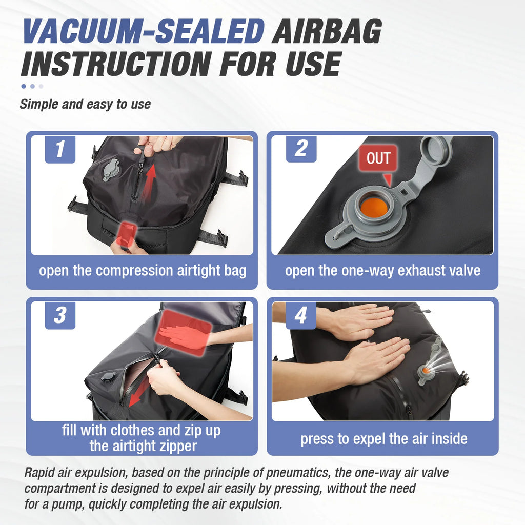 Travel Vacuum Storage Backpack – Compressed Clothes Bag