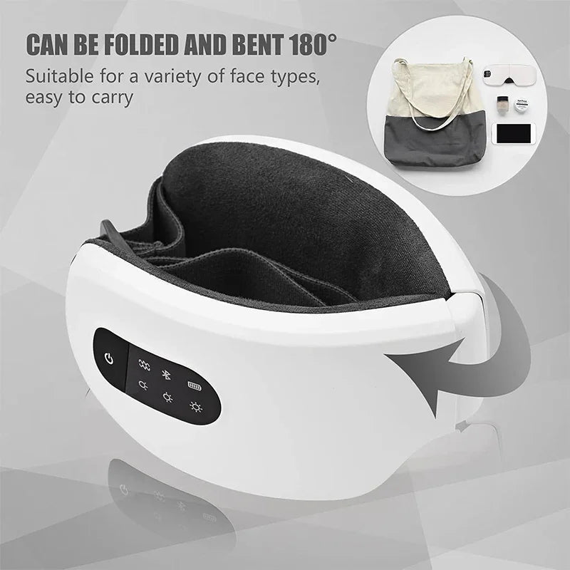 4D Smart Eye Massager – Airbag Vibration, Hot Compress, Bluetooth, Anti-Fatigue & Anti-Wrinkle Care