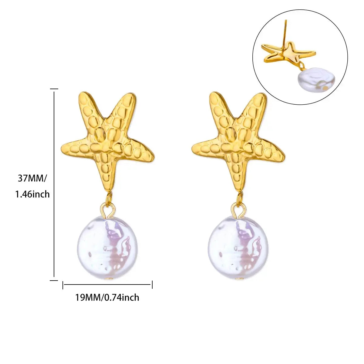 Étoile de Mer – Vintage Starfish Stud Earrings