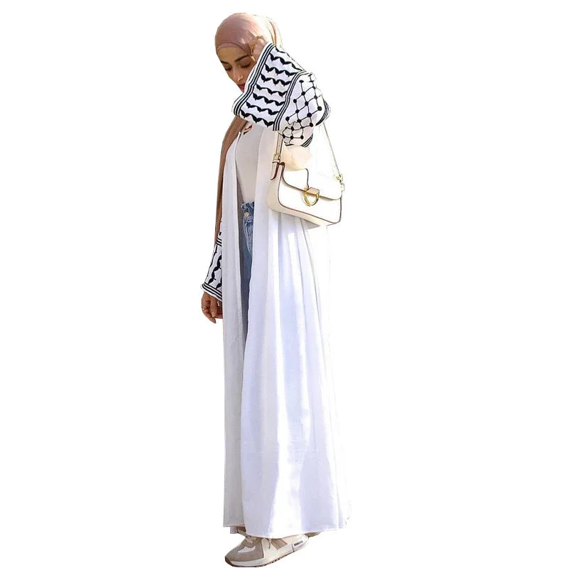 Embroidered Muslim Abaya – Middle Eastern Loose Cardigan Robe for Women