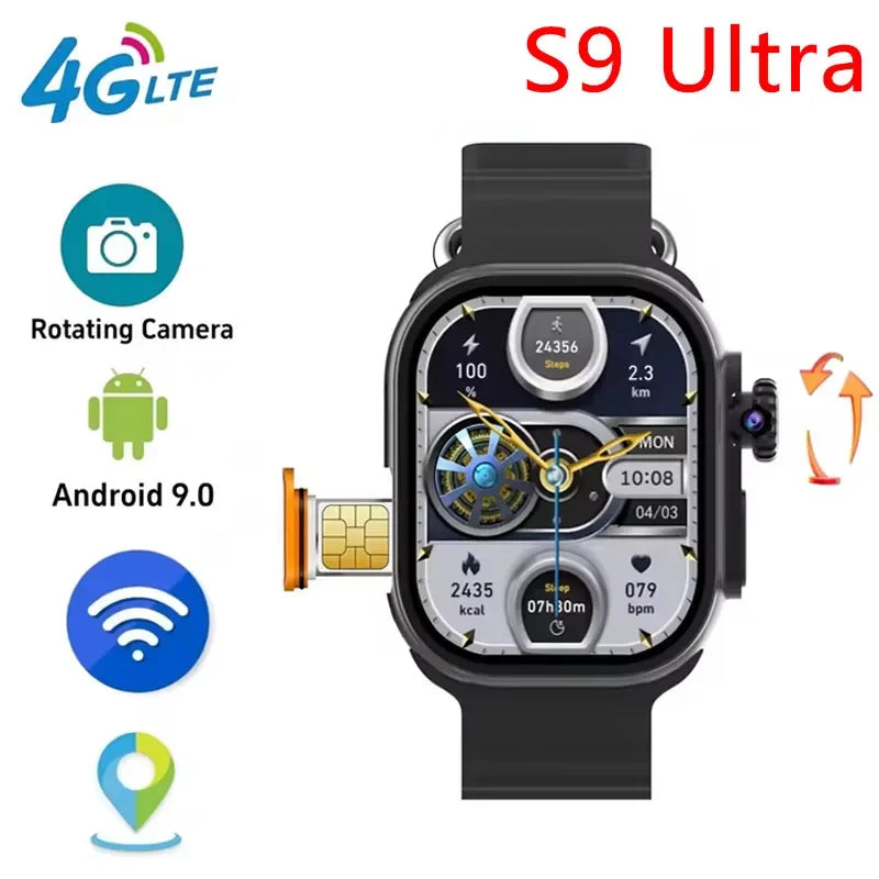 S9 Ultra 4G Smartwatch with 2.2'' AMOLED & Rotating Camera