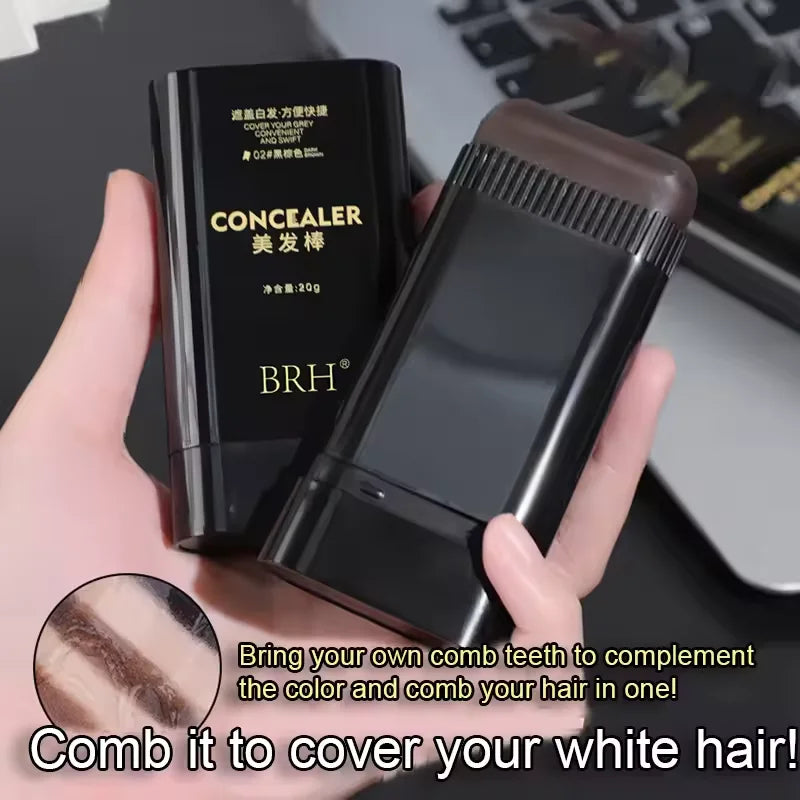 2-in-1 Hair Dye Stick with Comb – Quick Gray Coverage, Long-Lasting Temporary Color